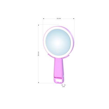 Immax 09102L - LED+CCT dimmbarer Kosmetikspiegel SWEET LED/3W/5V rosa