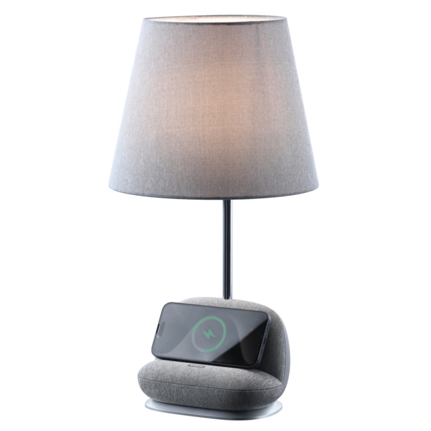 Dimmbare LED-Tischlampe mit kabelloser Qi-Ladefunktion SOFA LED/6W/230V grau