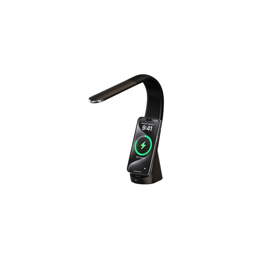 Dimmbare LED-Tischlampe mit kabellosem Laden MAGIC LED/5W/230V, schwarz