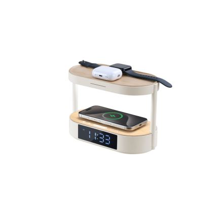 LED-dimmbare Schreibtischlampe mit Wecker und Ladefunktion TRIPLE DOCK LED/1,5W/5V