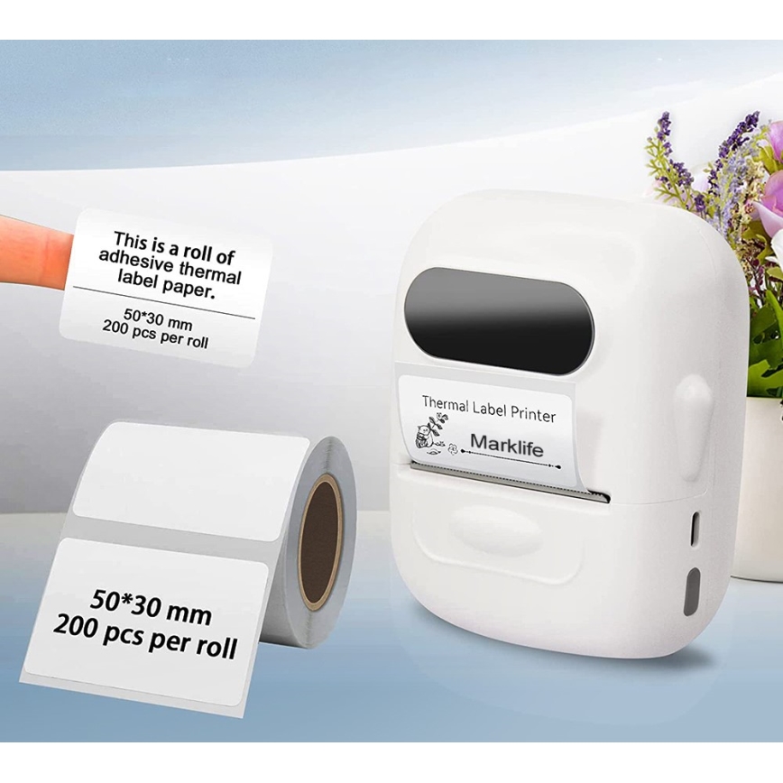Digitaler Etikettendrucker USB-C + selbstklebende Etiketten 40x30mm