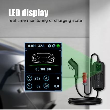 Immax - EV-Reiseladestation für Elektroautos AC Typ 2 16A/380V 11kW + Stecker 230V, 3,7kW 5m + Behälter