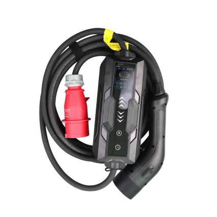 Immax - EV-Reiseladestation für Elektroautos AC Typ 2 16A/380V 11kW + Stecker 230V, 3,7kW 5m + Behälter