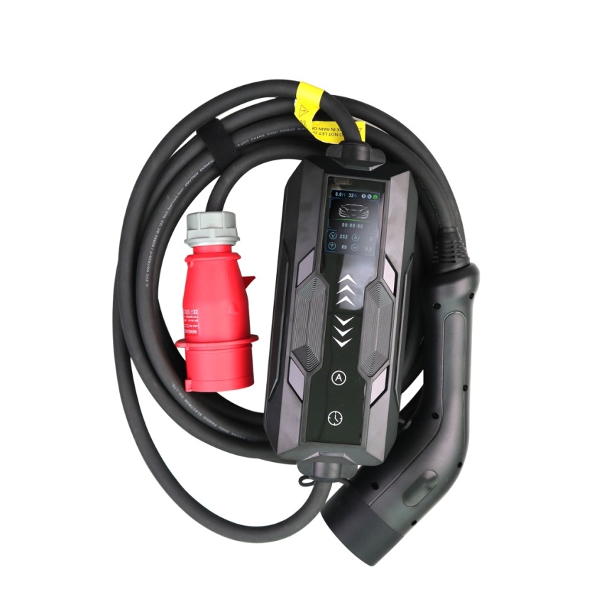 Immax - EV-Reiseladestation für Elektroautos AC Typ 2 16A/380V 11kW + Stecker 230V, 3,7kW 5m + Behälter