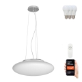 Immax NEO 07056L-LED RGBW dimmbare Hängeleuchte an Seil ELIPTICO 3xE27/8,5W/100-240V Tuya + Fernbedienung