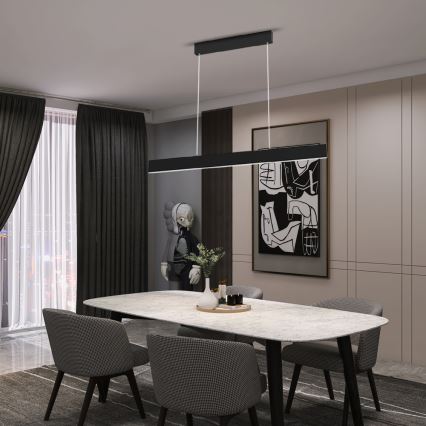 Immax NEO 07076L - LED dimmbare Hängeleuchte an Kabel schwarz LISTON LED/18W/230V Tuya + Fernbedienung