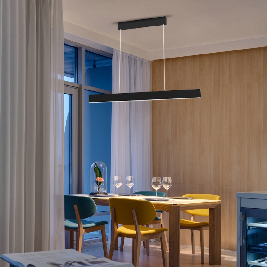 Immax NEO 07076L - LED dimmbare Hängeleuchte an Kabel schwarz LISTON LED/18W/230V Tuya + Fernbedienung