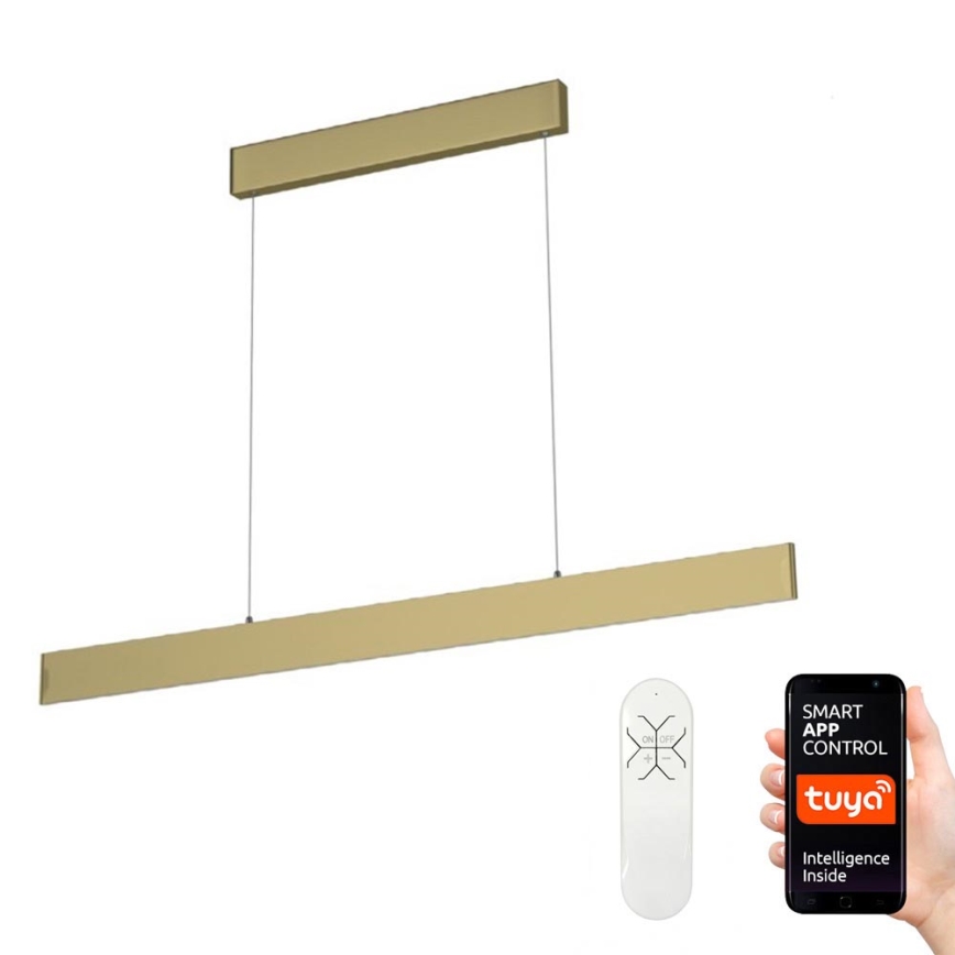 Immax Neo 07128L - LED  Dimmbare Hängeleuchte an Schnur LISTON golden LED/18W/230V ZigBee + Fernbedienung Tuya