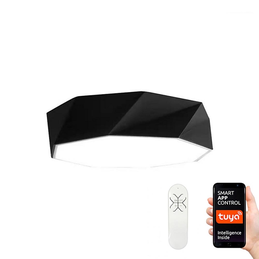 Immax NEO 07130-B40 - LED SMART Dimmbare Deckenleuchte DIAMANTE schwarz LED/31W/230V + Fernbedienung 40cm Tuya ZigBee