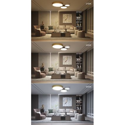 Immax NEO 07130-B60 - LED SMART Dimmbare Deckenleuchte DIAMANTE schwarz LED/43W/230V + Fernbedienung 60cm Tuya ZigBee