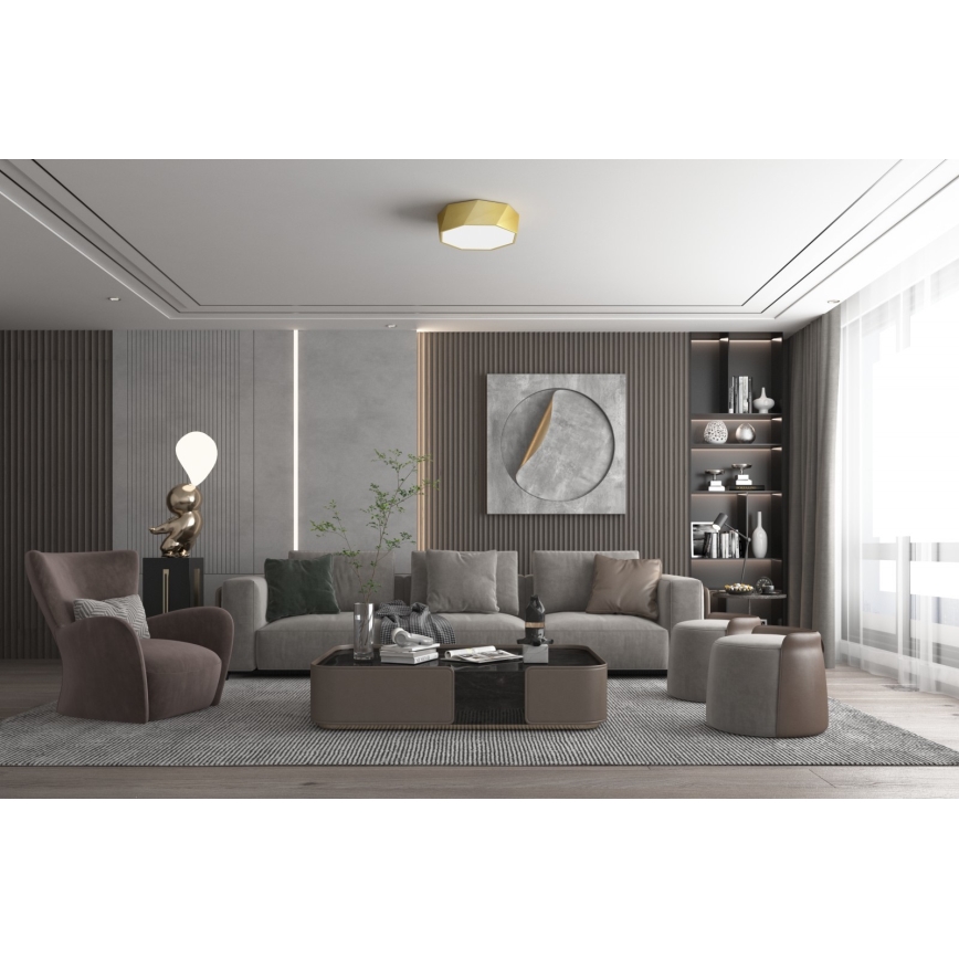 Immax NEO 07132-G40 - LED SMART dimmbares Deckenleuchte DIAMANTE LED/31W/230V gold 40 cm Tuya ZigBee + Fernbedienung