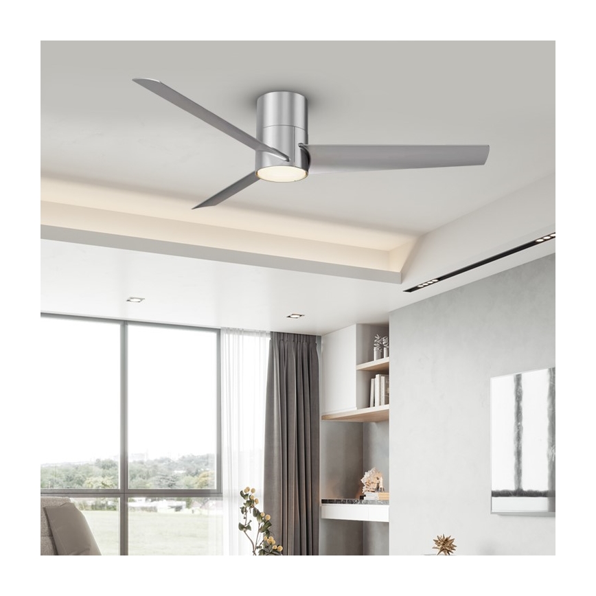 Immax NEO 07135-S - Dimmbarer LED-Deckenventilator FRESH LED/18W/230V Wi-Fi Tuya matt Chrom + Fernbedienung