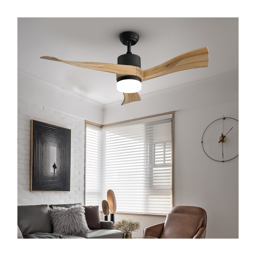 Immax NEO 07136-B - LED-Deckenventilator SOFISTICADO LED/18W/230V Eiche Wi-Fi Tuya + Fernbedienung