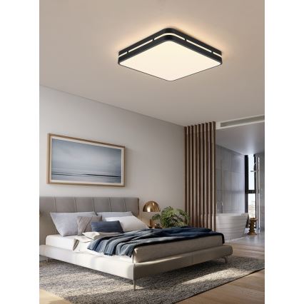 Immax NEO 07154-B30 - LED Dimmbare Deckenleuchte NEO LITE PERFECTO LED/24W/230V Wi-Fi Tuya schwarz + Fernbedienung