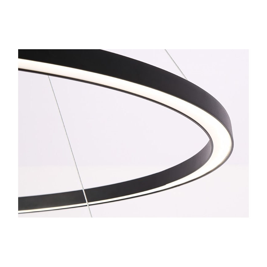 Immax NEO 07158-B80-60 – Dimmbare LED-Hängeleuchte an einer Schnur FINO LED/93W/230V Tuya schwarz + Fernbedienung