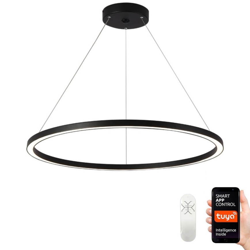 Immax NEO 07158-B80 – Dimmbare LED-Hängeleuchte an einer Schnur FINO LED/60W/230V Tuya schwarz + Fernbedienung