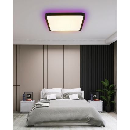 Immax NEO 07167-B40 - LED RGB+CCT Dimmbare Deckenleuchte NEO LITE TUDO LED/50W/230V Wi-Fi Tuya schwarz + Fernbedienung