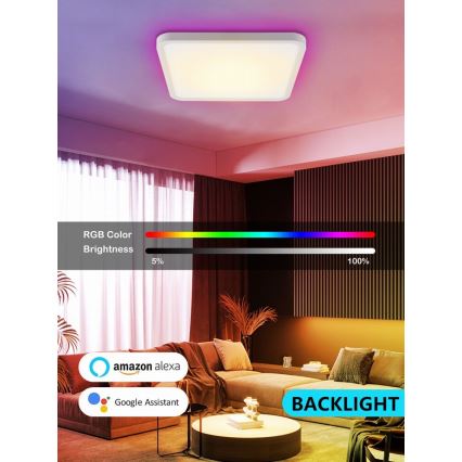 Immax NEO 07168-W40 - LED RGB+CCT Dimmbare Deckenleuchte NEO LITE TUDO LED/50W/230V Wi-Fi Tuya weiß + Fernbedienung