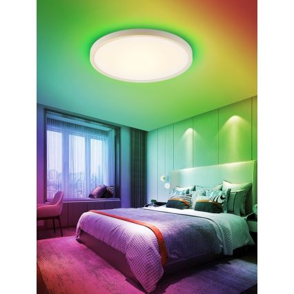 Immax NEO 07169-W60 - RGB+CCT Dimmbare LED-Deckenleuchte NEO LITE TUDO 65W/230V 2700-6500K Wi-Fi Tuya + Fernbedienung weiß