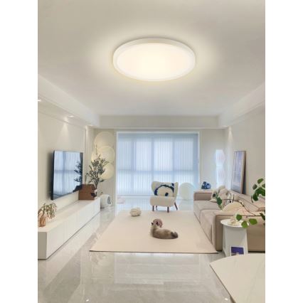 Immax NEO 07169-W60 - RGB+CCT Dimmbare LED-Deckenleuchte NEO LITE TUDO 65W/230V 2700-6500K Wi-Fi Tuya + Fernbedienung weiß