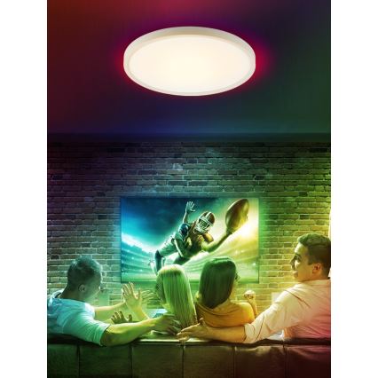 Immax NEO 07169-W60 - RGB+CCT Dimmbare LED-Deckenleuchte NEO LITE TUDO 65W/230V 2700-6500K Wi-Fi Tuya + Fernbedienung weiß