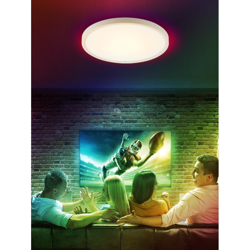 Immax NEO 07169-W60 - RGB+CCT Dimmbare LED-Deckenleuchte NEO LITE TUDO 65W/230V 2700-6500K Wi-Fi Tuya + Fernbedienung weiß