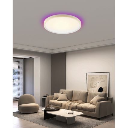Immax NEO 07169-W60 - RGB+CCT Dimmbare LED-Deckenleuchte NEO LITE TUDO 65W/230V 2700-6500K Wi-Fi Tuya + Fernbedienung weiß