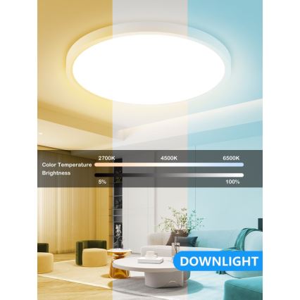 Immax NEO 07169-W60 - RGB+CCT Dimmbare LED-Deckenleuchte NEO LITE TUDO 65W/230V 2700-6500K Wi-Fi Tuya + Fernbedienung weiß