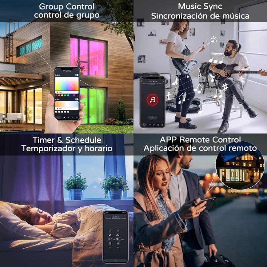 Immax NEO 07169-W60 - RGB+CCT Dimmbare LED-Deckenleuchte NEO LITE TUDO 65W/230V 2700-6500K Wi-Fi Tuya + Fernbedienung weiß