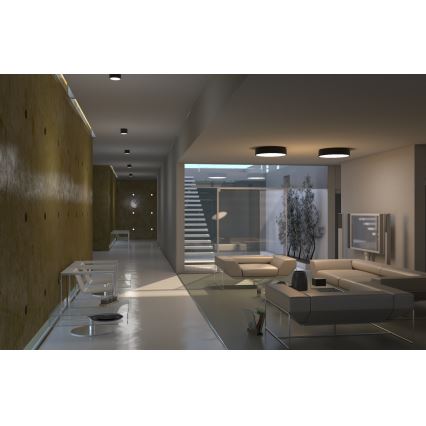 Immax NEO 07203L - Dimmbare LED-Deckenleuchte RONDATE 65W/230V 3000-6000K Tuya schwarz + Fernbedienung