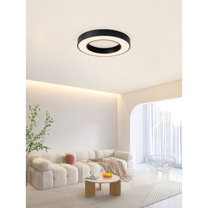 Immax NEO 07209L - Dimmbare LED-Deckenleuchte PASTEL LED/53W/230V 60 cm schwarz Tuya + Fernbedienung