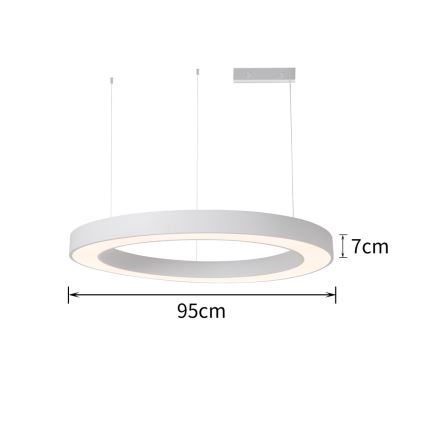 Immax NEO 07214L - Dimmbare LED-Hängeleuchte PASTEL LED/68W/230V 2700-6500K weiß 95 cm Tuya + Fernbedienung