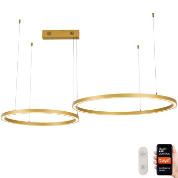 Immax NEO 07218L - Dimmbare LED-Hängeleuchte an Schnur FINO LED/93W/230V 60/80cm golden Tuya + Fernbedienung