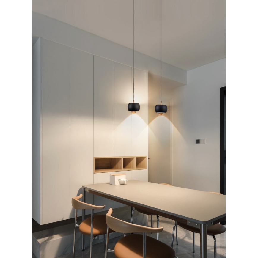 Immax NEO 07219L - Dimmbare LED-Hängeleuchte an Schnur DORMINE LED/6W/230V matt schwarz Tuya + Fernbedienung