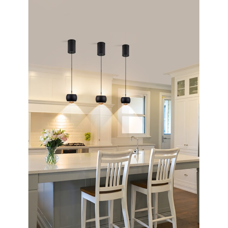 Immax NEO 07219L - LED dimmbare Hängeleuchte an Seil DORMINE LED/6W/230V matt schwarz Tuya + Fernbedienung