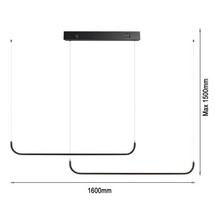 Immax NEO 07226L - Dimmbare LED-Hängeleuchte an Schnur PATTINI LED/53W/230V Tuya + Fernbedienung