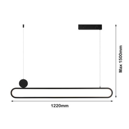 Immax NEO 07231L - Dimmbare LED-Hängeleuchte an Schnur NEO LITE OVALE LED/50W/230V 2700-6500K Wi-Fi Tuya + Fernbedienung