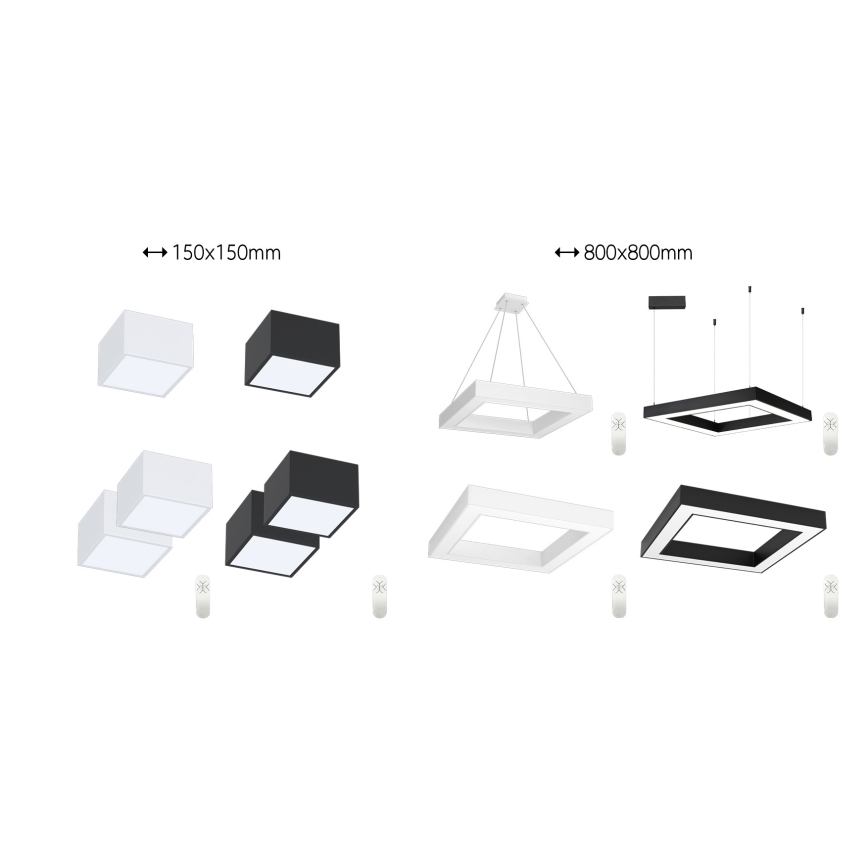 Immax NEO 07239L - Dimmbare LED-Deckenleuchte CANTO LED/60W/230V schwarz Tuya + Fernbedienung