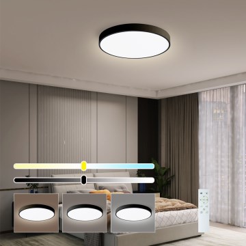 Immax NEO 07248L - Dimmbare LED-Deckenleuchte NEO LITE SEMPLICI LED/36W/230V 3000-6000K Wi-Fi Tuya schwarz + Fernbedienung