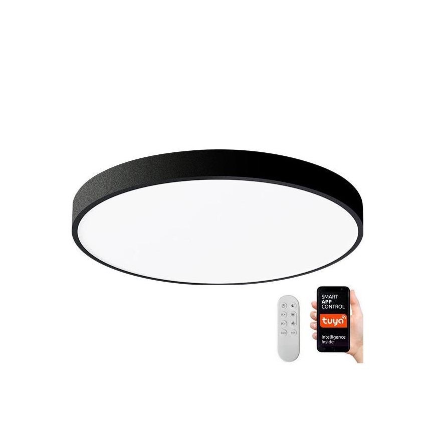 Immax NEO 07248L - Dimmbare LED-Deckenleuchte NEO LITE SEMPLICI LED/36W/230V 3000-6000K Wi-Fi Tuya schwarz + Fernbedienung