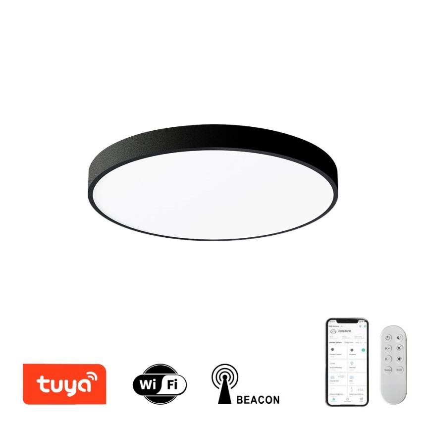 Immax NEO 07248L - Dimmbare LED-Deckenleuchte NEO LITE SEMPLICI LED/36W/230V 3000-6000K Wi-Fi Tuya schwarz + Fernbedienung