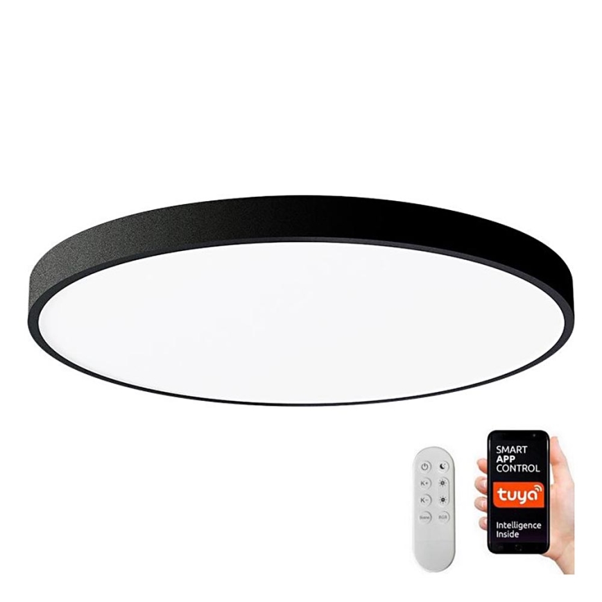 Immax NEO 07250L - Dimmbare LED-Deckenleuchte NEO LITE SEMPLICI LED/60W/230V 3000-6000K Wi-Fi Tuya schwarz + Fernbedienung