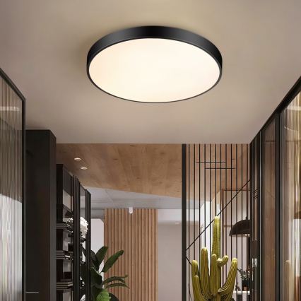 Immax NEO 07250L - Dimmbare LED-Deckenleuchte NEO LITE SEMPLICI LED/60W/230V 3000-6000K Wi-Fi Tuya schwarz + Fernbedienung