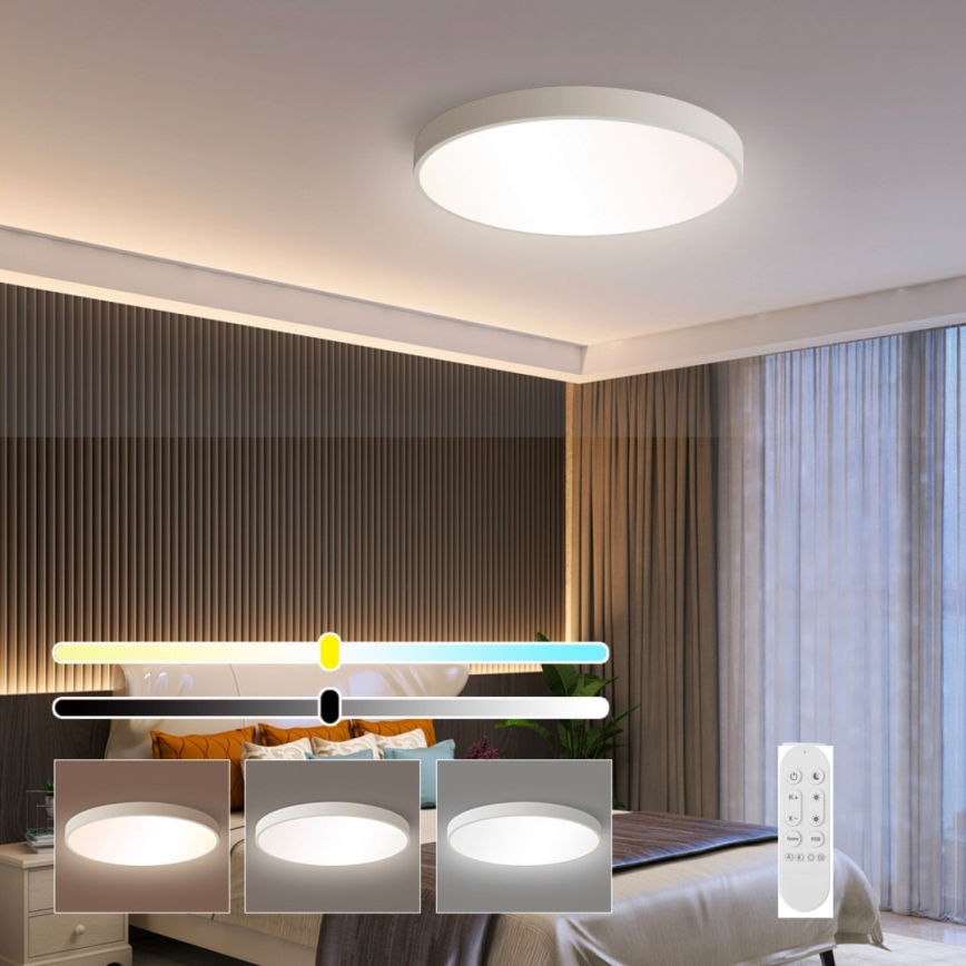 Immax NEO 07251L - Dimmbare LED-Deckenleuchte NEO LITE SEMPLICI LED/36W/230V 3000-6000K Wi-Fi Tuya weiß + Fernbedienung
