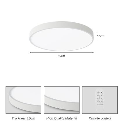 Immax NEO 07251L - Dimmbare LED-Deckenleuchte NEO LITE SEMPLICI LED/36W/230V 3000-6000K Wi-Fi Tuya weiß + Fernbedienung