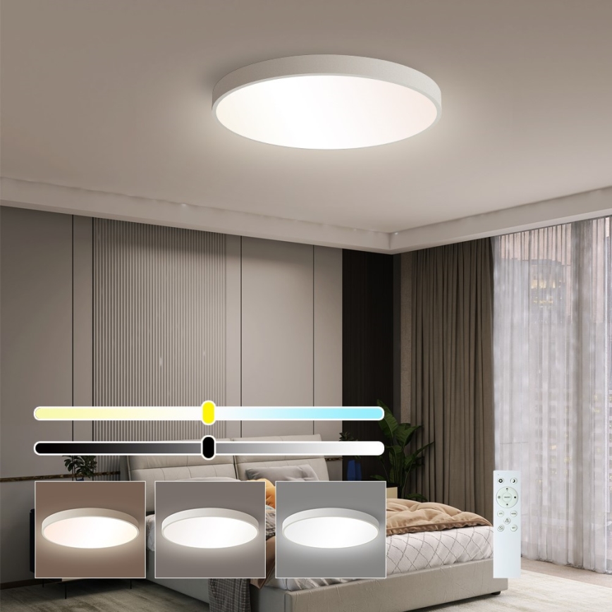 Immax NEO 07252L - Dimmbare LED-Deckenleuchte NEO LITE SEMPLICI LED/48W/230V 3000-6000K Wi-Fi Tuya weiß + Fernbedienung