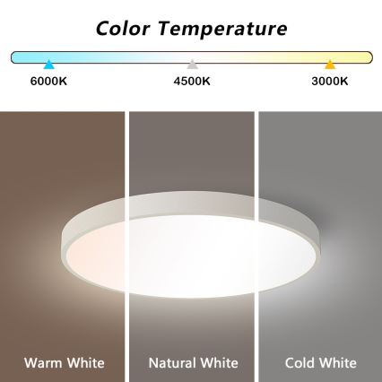 Immax NEO 07252L - Dimmbare LED-Deckenleuchte NEO LITE SEMPLICI LED/48W/230V 3000-6000K Wi-Fi Tuya weiß + Fernbedienung