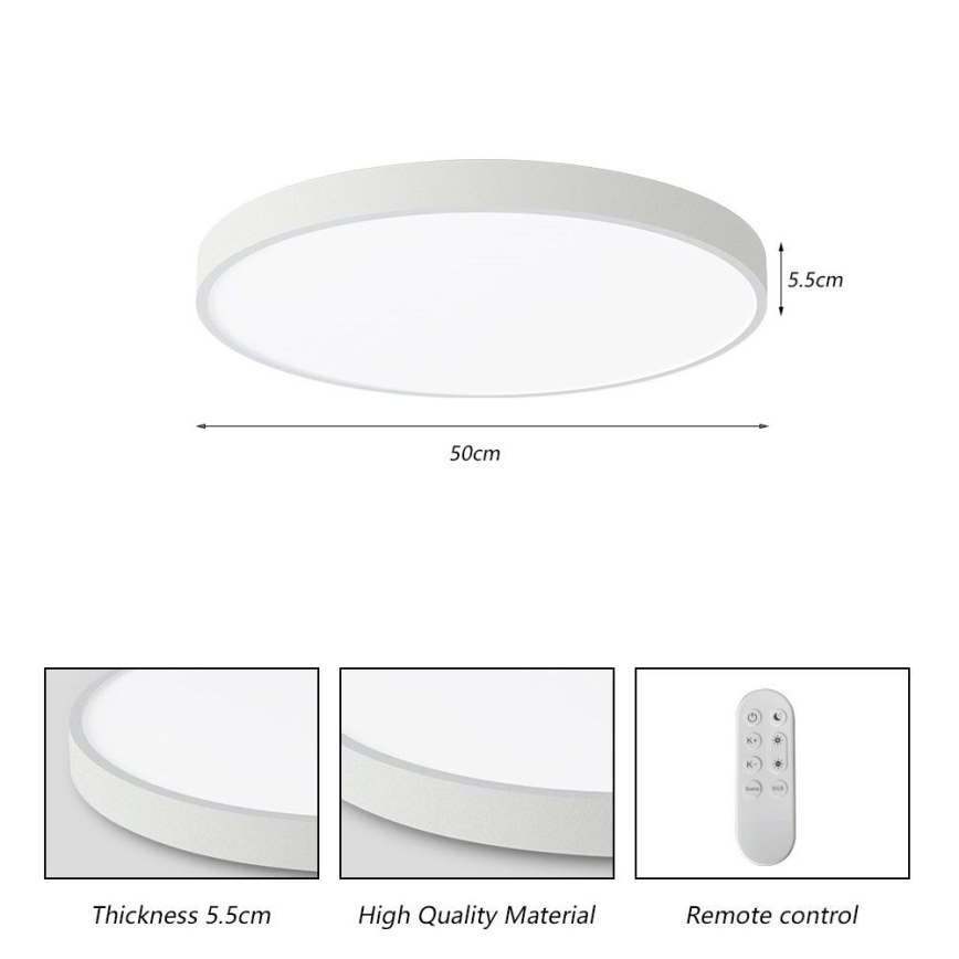 Immax NEO 07252L - Dimmbare LED-Deckenleuchte NEO LITE SEMPLICI LED/48W/230V 3000-6000K Wi-Fi Tuya weiß + Fernbedienung