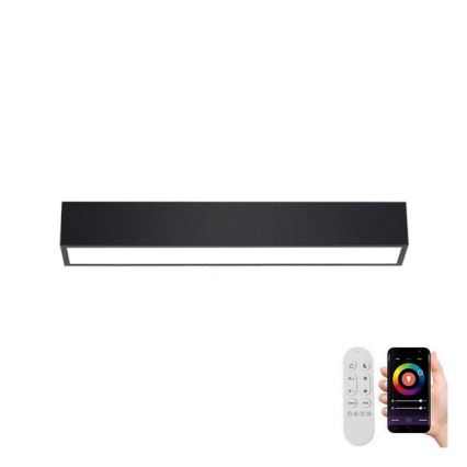 Immax NEO 07254L - Dimmbare LED-Deckenleuchte NEO LITE LUNGO LED/20W/230V 3000-6000K Wi-Fi Tuya schwarz + Fernbedienung