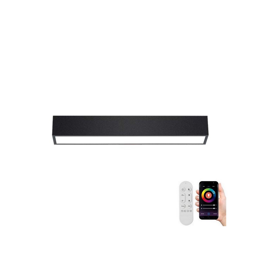 Immax NEO 07254L - Dimmbare LED-Deckenleuchte NEO LITE LUNGO LED/20W/230V 3000-6000K Wi-Fi Tuya schwarz + Fernbedienung